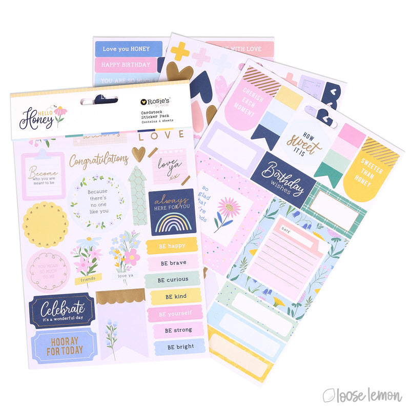 Hello Honey | Cardstock Sticker Pack (4 Sheets)
