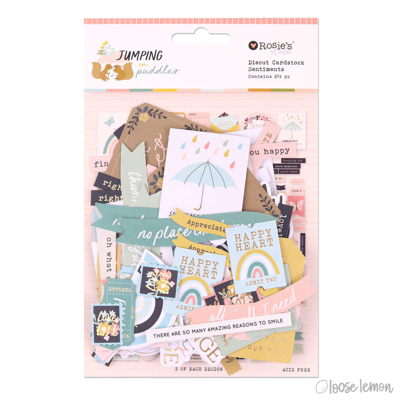 Jumping In Puddles | Diecut Cardstock Sentiments (214 Pcs)
