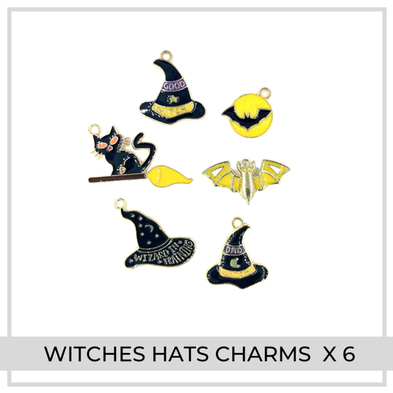 Witches Hat Halloween Charms x 6