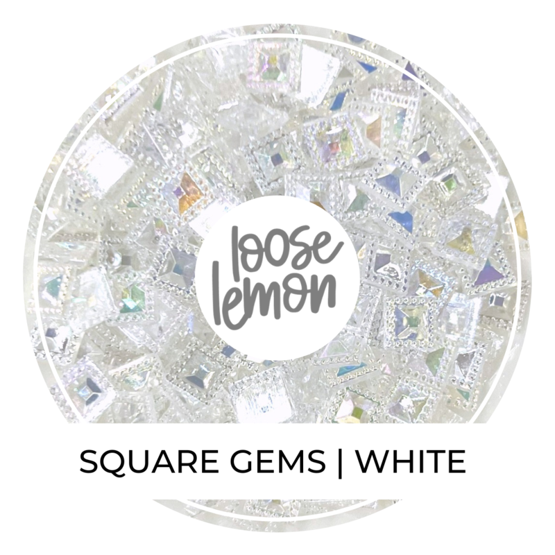 Square Gems | White