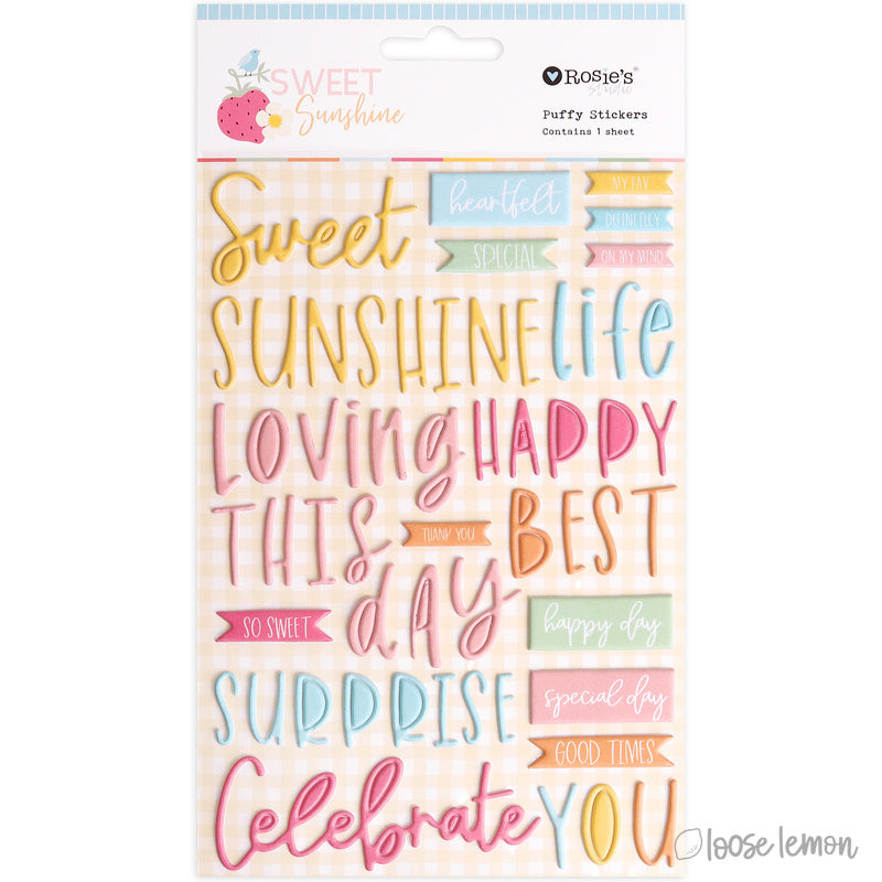 Sweet Sunshine | Phrase Puffy Stickers