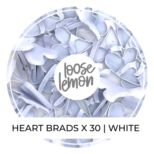 White Heart Brads X 30