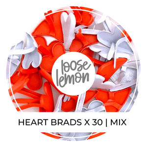 Heart Brads X 30 | Mix