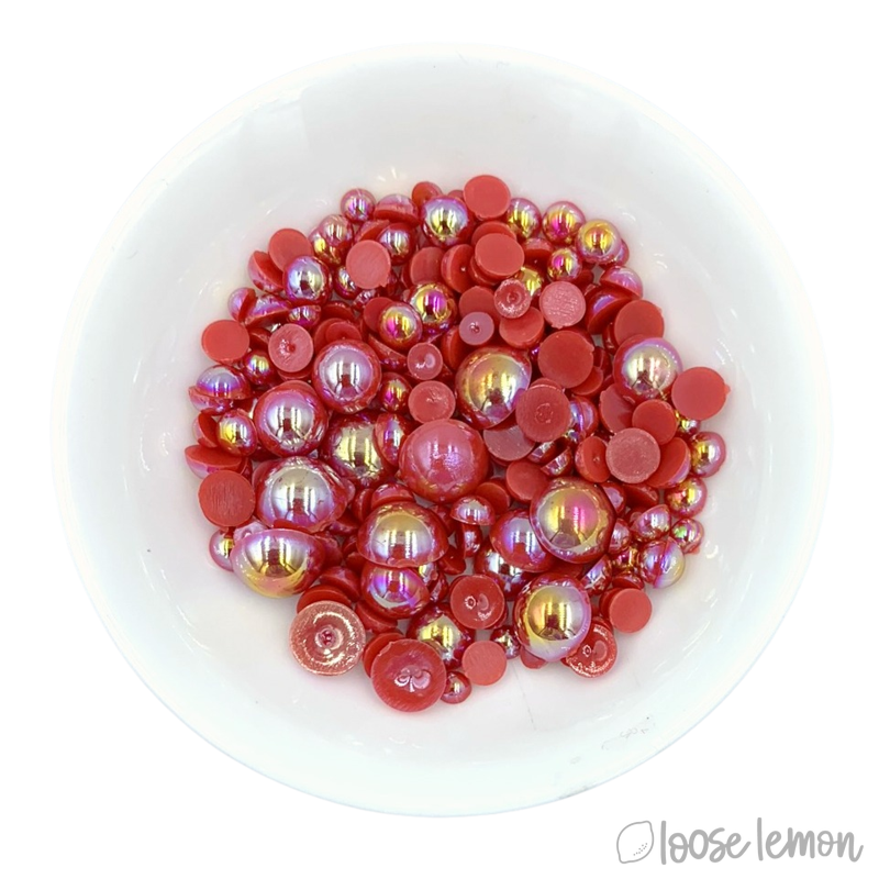 Mirror Pearls | Crimson (Mixed Sizes)
