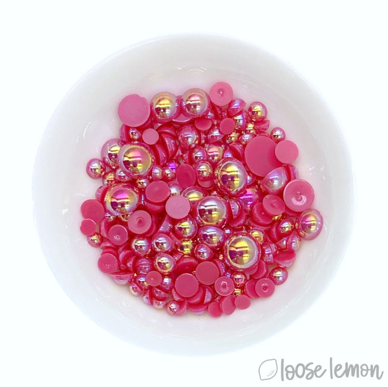 Mirror Pearls | Fucshia (Mixed Sizes)