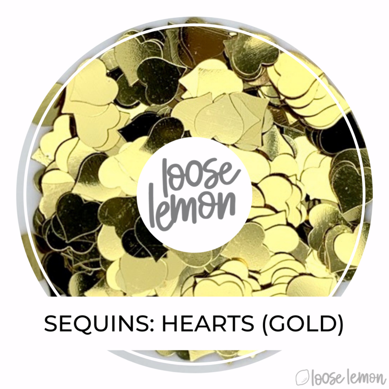 Sequins | Hearts (Plain Gold)