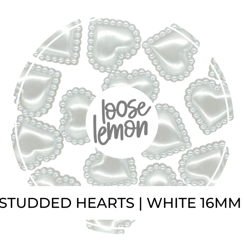 Studded Hearts | White 16Mm