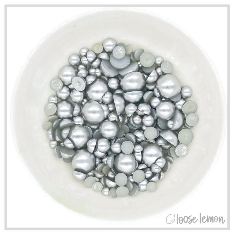 Matte Pearls | Silver (Mixed Sizes)