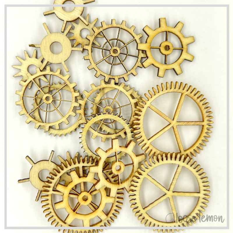 Wooden Gears (Fine) | Mixed X 15 Pieces