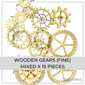 Wooden Gears (Fine) | Mixed X 15 Pieces