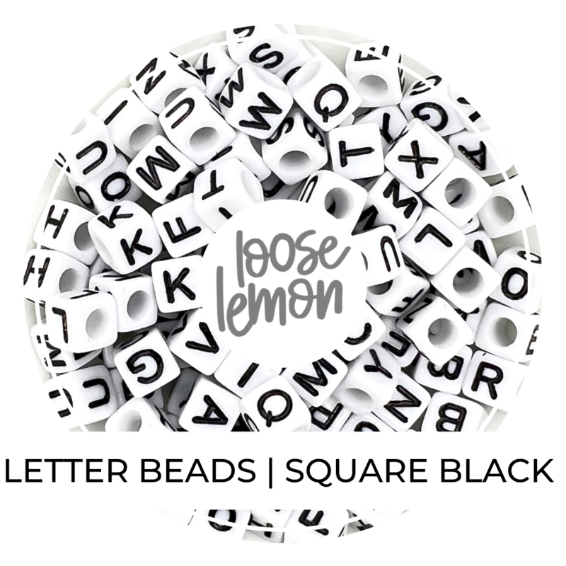 Letter Beads | Square Black