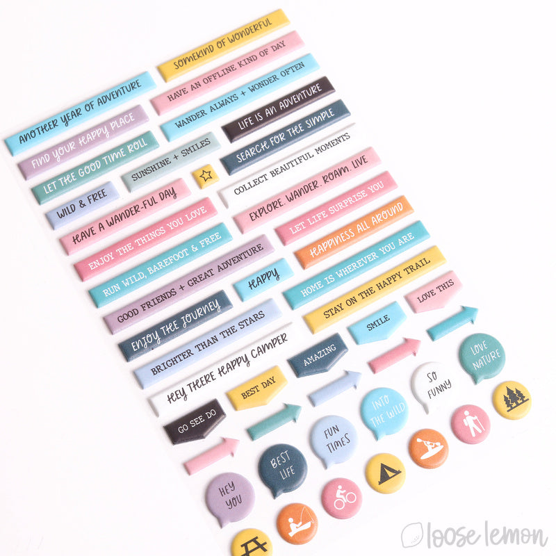 Lost + Found | Puffy Stickers (Phrases)