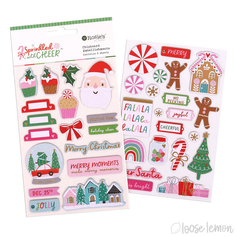 Sprinkled With Cheer |  Chipboard Embellishments (2 Sheets)