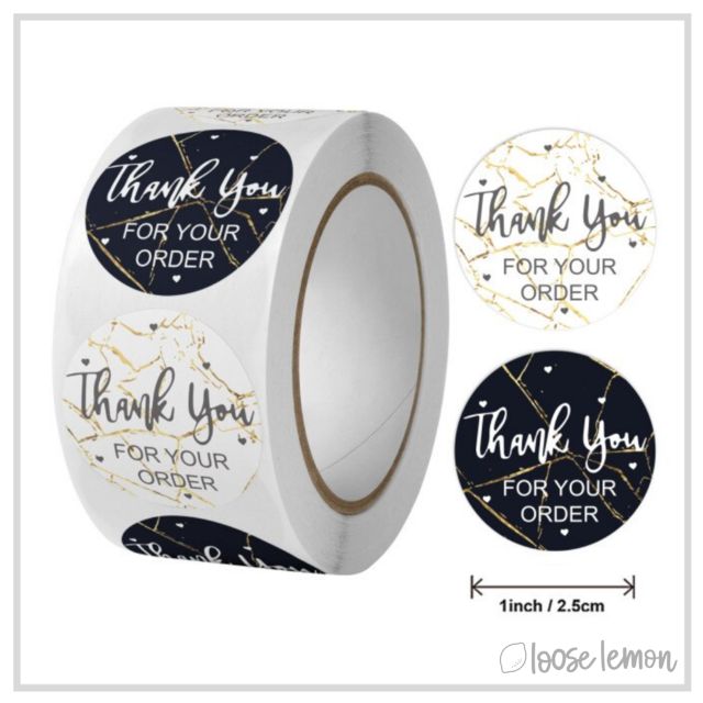 100 Thank You Order 1" Stickers/Seals