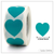 100 Heart (Teal) 1" Stickers/Seals